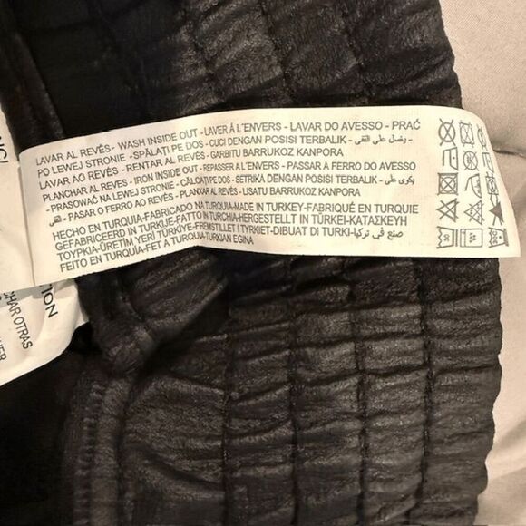 ZARA Faux Leather Elastic High Waist Tapered Pants Joggers Black Size Small - Picture 5 of 10